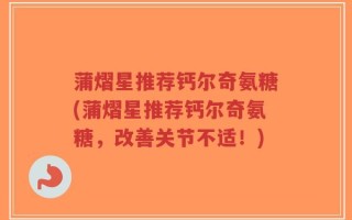 蒲熠星推荐钙尔奇氨糖(蒲熠星推荐钙尔奇氨糖，改善关节不适！)