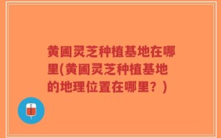 黄圃灵芝种植基地在哪里(黄圃灵芝种植基地的地理位置在哪里？)