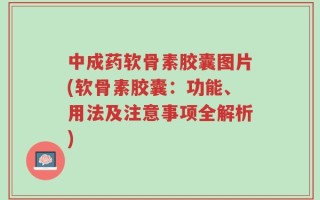 中成药软骨素胶囊图片(软骨素胶囊：功能、用法及注意事项全解析)