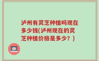 泸州有灵芝种植吗现在多少钱(泸州现在的灵芝种植价格是多少？)