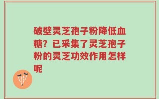 破壁灵芝孢子粉降低血糖？已采集了灵芝孢子粉的灵芝功效作用怎样呢