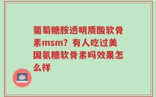 葡萄糖胺透明质酸软骨素msm？有人吃过美国氨糖软骨素吗效果怎么样