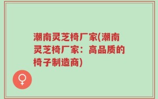 潮南灵芝椅厂家(潮南灵芝椅厂家：高品质的椅子制造商)