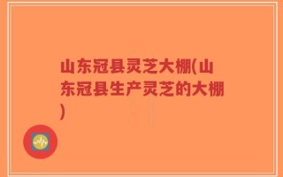 山东冠县灵芝大棚(山东冠县生产灵芝的大棚)