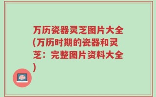 万历瓷器灵芝图片大全(万历时期的瓷器和灵芝：完整图片资料大全)