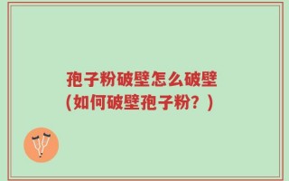 孢子粉破壁怎么破壁 (如何破壁孢子粉？)