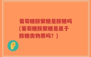 葡萄糖胺聚糖是胺糖吗(葡萄糖胺聚糖是属于胺糖类物质吗？)