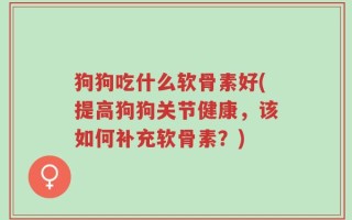 狗狗吃什么软骨素好(提高狗狗关节健康，该如何补充软骨素？)