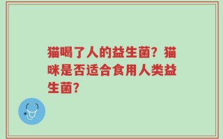 猫喝了人的益生菌？猫咪是否适合食用人类益生菌？