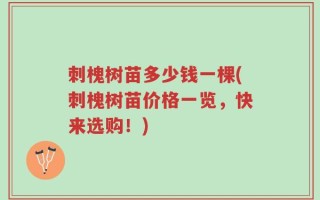 刺槐树苗多少钱一棵(刺槐树苗价格一览，快来选购！)