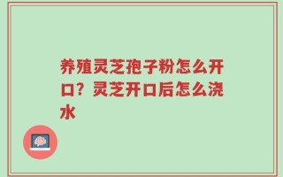 养殖灵芝孢子粉怎么开口？灵芝开口后怎么浇水