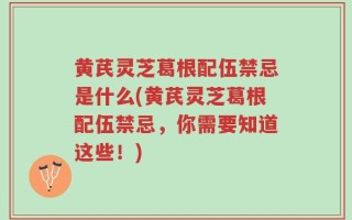 黄芪灵芝葛根配伍禁忌是什么(黄芪灵芝葛根配伍禁忌，你需要知道这些！)