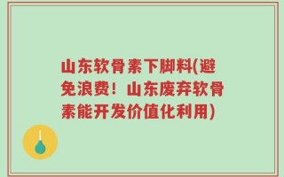 山东软骨素下脚料(避免浪费！山东废弃软骨素能开发价值化利用)