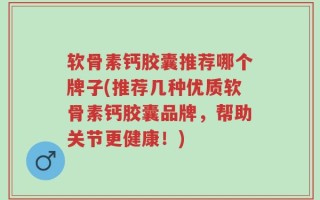 软骨素钙胶囊推荐哪个牌子(推荐几种优质软骨素钙胶囊品牌，帮助关节更健康！)