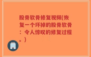 股骨软骨修复视频(恢复一个坏掉的股骨软骨：令人惊叹的修复过程。)
