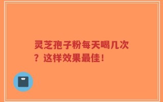灵芝孢子粉每天喝几次？这样效果最佳！