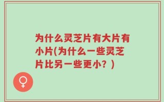 为什么灵芝片有大片有小片(为什么一些灵芝片比另一些更小？)
