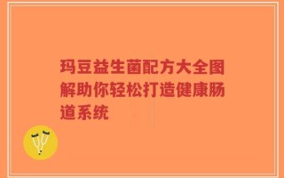 玛豆益生菌配方大全图解助你轻松打造健康肠道系统