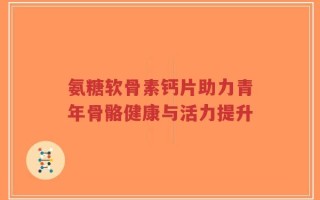 氨糖软骨素钙片助力青年骨骼健康与活力提升