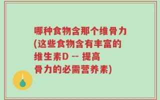 哪种食物含那个维骨力(这些食物含有丰富的维生素D -- 提高骨力的必需营养素)