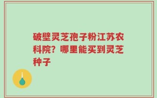 破壁灵芝孢子粉江苏农科院？哪里能买到灵芝种子