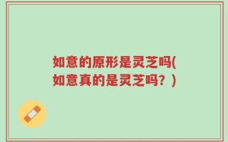 如意的原形是灵芝吗(如意真的是灵芝吗？)