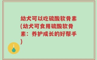 幼犬可以吃硫酸软骨素(幼犬可食用硫酸软骨素：养护成长的好帮手)