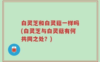白灵芝和白灵菇一样吗(白灵芝与白灵菇有何共同之处？)
