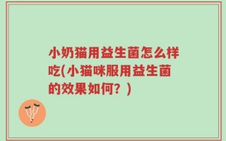 小奶猫用益生菌怎么样吃(小猫咪服用益生菌的效果如何？)
