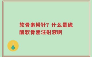 软骨素粉针？什么是硫酸软骨素注射液啊