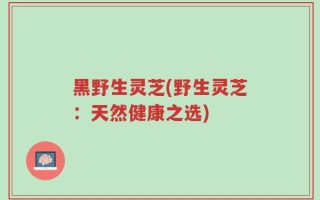 黑野生灵芝(野生灵芝：天然健康之选)