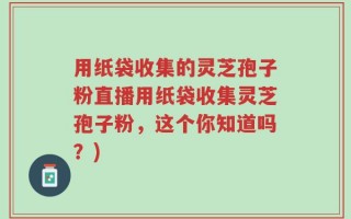用纸袋收集的灵芝孢子粉直播用纸袋收集灵芝孢子粉，这个你知道吗？)