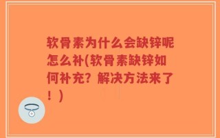 软骨素为什么会缺锌呢怎么补(软骨素缺锌如何补充？解决方法来了！)