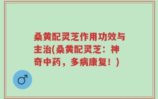 桑黄配灵芝作用功效与主治(桑黄配灵芝：神奇中药，多病康复！)