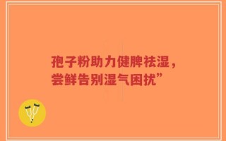 孢子粉助力健脾祛湿，尝鲜告别湿气困扰”