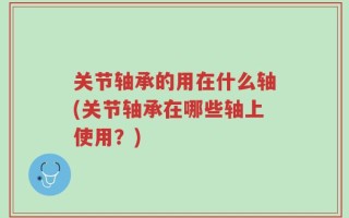 关节轴承的用在什么轴(关节轴承在哪些轴上使用？)