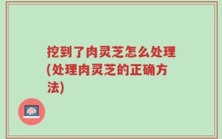 挖到了肉灵芝怎么处理(处理肉灵芝的正确方法)