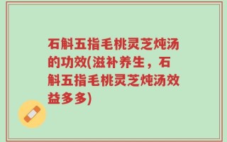 石斛五指毛桃灵芝炖汤的功效(滋补养生，石斛五指毛桃灵芝炖汤效益多多)