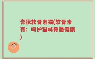 膏状软骨素猫(软骨素膏：呵护猫咪骨骼健康)
