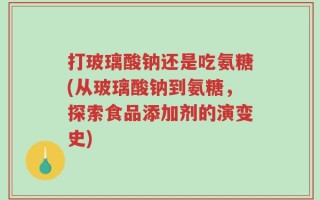打玻璃酸钠还是吃氨糖(从玻璃酸钠到氨糖，探索食品添加剂的演变史)