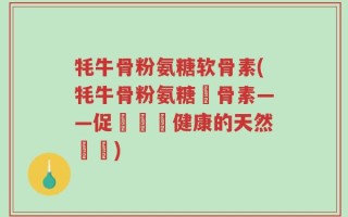 牦牛骨粉氨糖软骨素(牦牛骨粉氨糖軟骨素——促進關節健康的天然選擇)