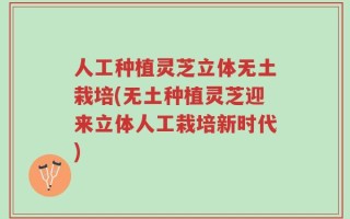 人工种植灵芝立体无土栽培(无土种植灵芝迎来立体人工栽培新时代)