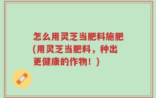 怎么用灵芝当肥料施肥(用灵芝当肥料，种出更健康的作物！)