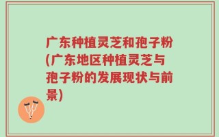 广东种植灵芝和孢子粉(广东地区种植灵芝与孢子粉的发展现状与前景)