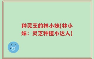 种灵芝的林小妹(林小妹：灵芝种植小达人)