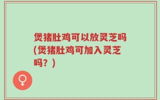 煲猪肚鸡可以放灵芝吗(煲猪肚鸡可加入灵芝吗？)