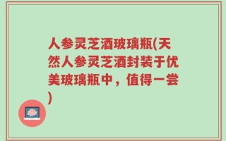 人参灵芝酒玻璃瓶(天然人参灵芝酒封装于优美玻璃瓶中，值得一尝)