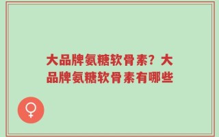 大品牌氨糖软骨素？大品牌氨糖软骨素有哪些