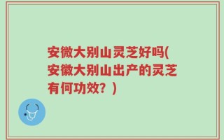 安微大别山灵芝好吗(安徽大别山出产的灵芝有何功效？)