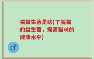 猫益生菌是啥(了解猫的益生菌，提高猫咪的健康水平)